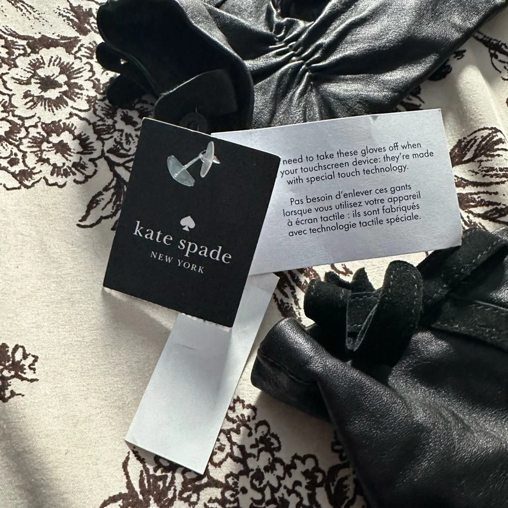 Kate Spade Black Leather Gloves - Picture 3 of 6